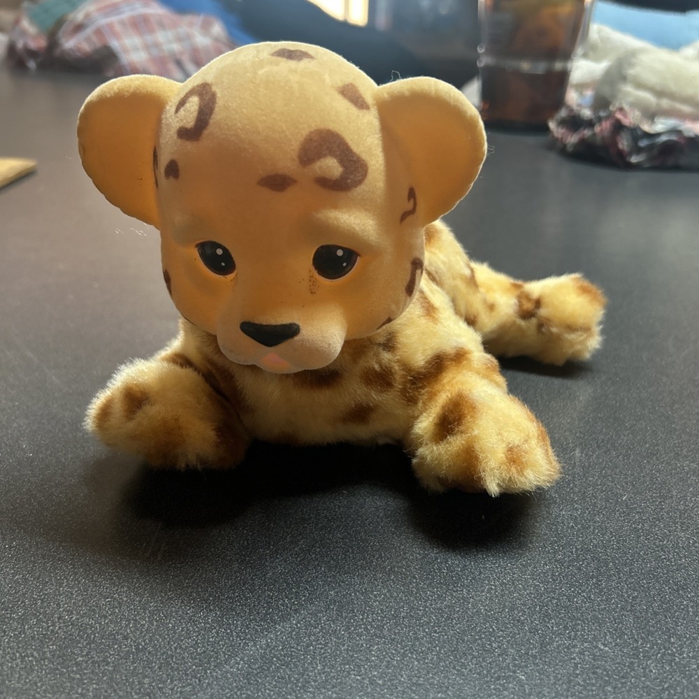 VINTAGE 1994 ED KAPLAN TALKING ZOO BORNS BABY LEOPARD TOY ADORABLE Not Tested